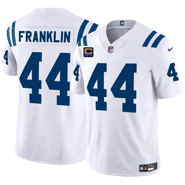 Men's Indianapolis Colts #44 Zaire Franklin White 2024 F.U.S.E. With 4-Star C Patch Vapor Limited Football Stitched Jersey